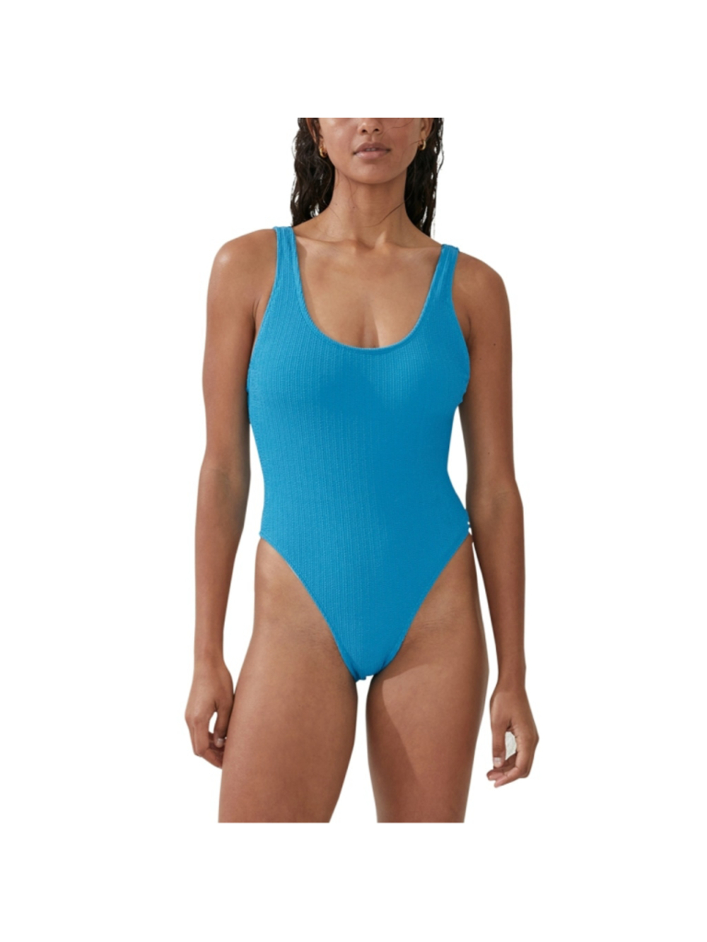 Cotton On Women's Size Small Blue Low Back One Piece Swimsuit, Cheeky Fit NWT